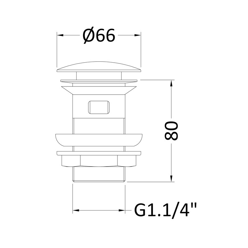 Wastes & Extras 6.1cm Push Button Waste