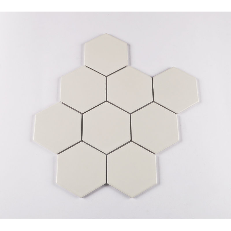 Perfection 4“ x 4" Porcelain Honeycomb Mosaic Wall & Floor Tile, White