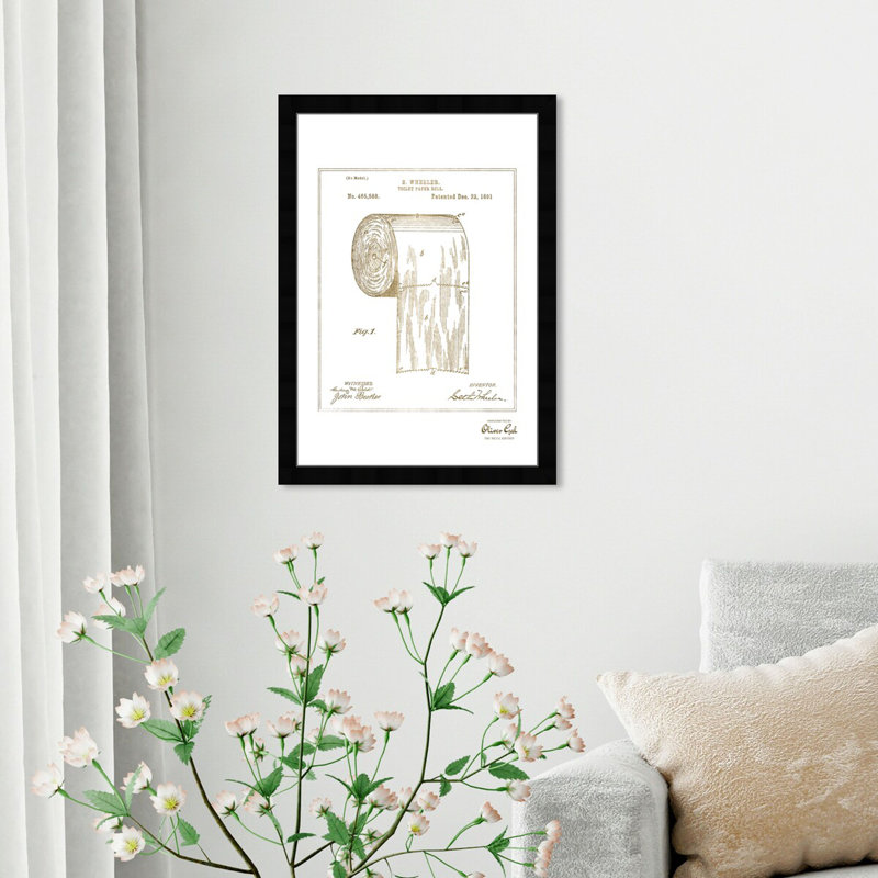 Toilet Paper Roll 1891 Print, Black