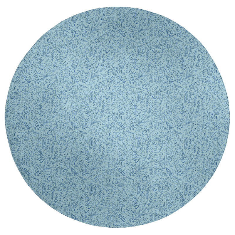 Chenille Floral Indoor Rug, Round 5'