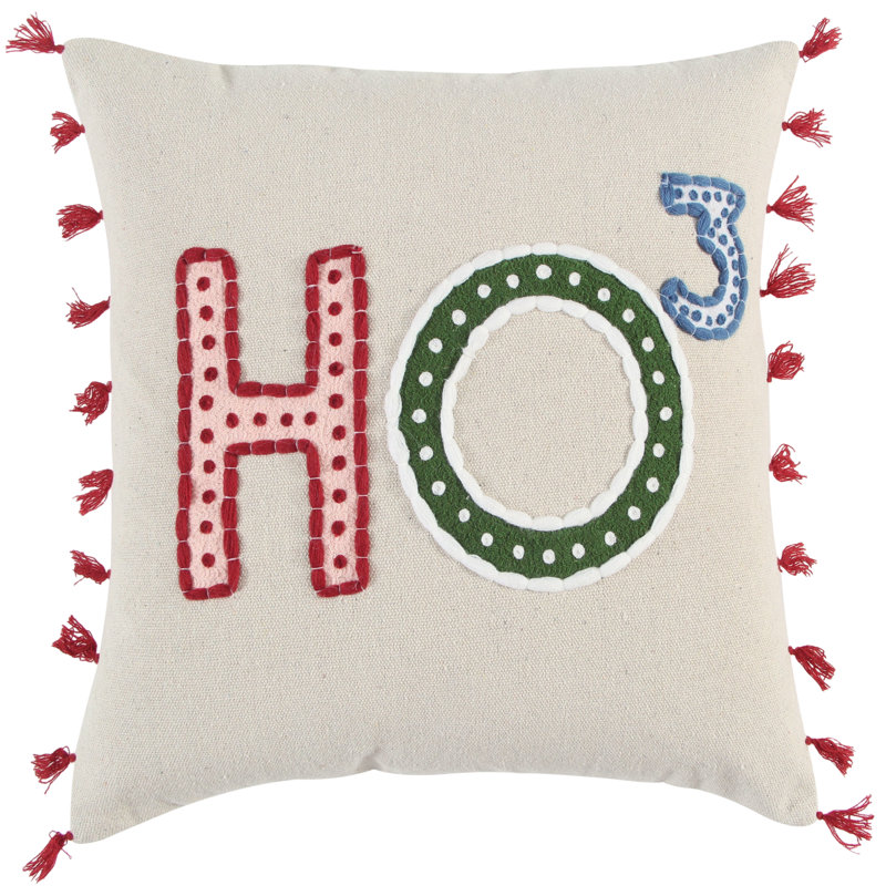 Embroidered Cotton Throw Pillow