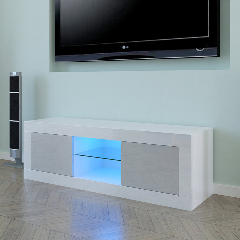 Unfinished TV Stand for TVs up to 60", Grey/White
