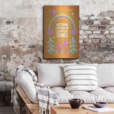  «Rien ne fait grandir les zones» par Club Daydream, art mural en métal, 24 po x 36 po