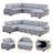Upholstered Sectional Sleeper Sofa & Chaise-1997424628