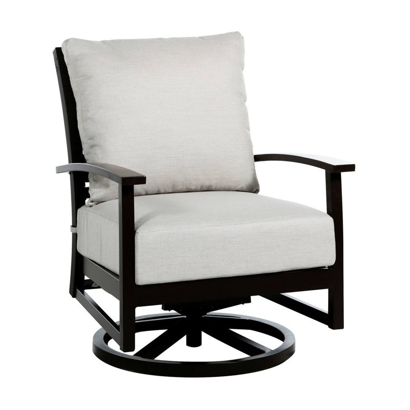 Charleston Patio Lounge Chair with Cushions, Welt + Standard Fill, Charleston Aluminum #60 Oak, Verona Silver