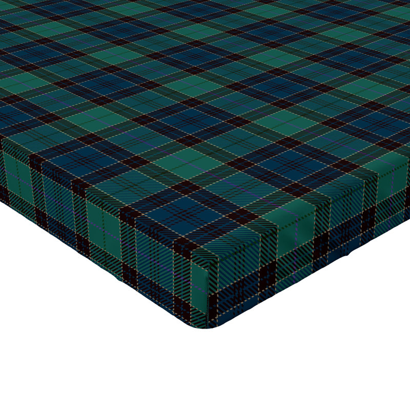 Ensemble de 2 draps-housses Ambesonne, Drap-housse de taille très grand, Vert foncé, noir / écossais