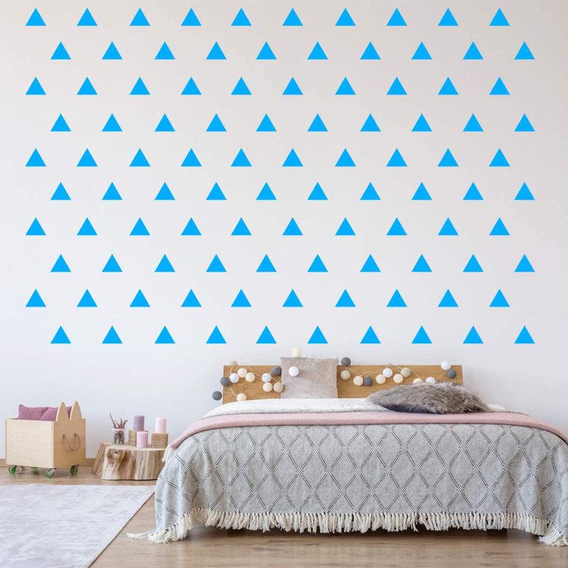 Abstract Non-Wall Damaging Wall Decal, Sky Blue, 1.75" H x 2" W x 0.5" D