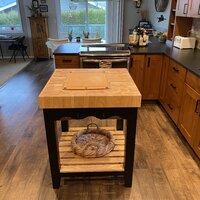 Red Barrel Studio Behling Prep Table with Butcher Block Top, Black