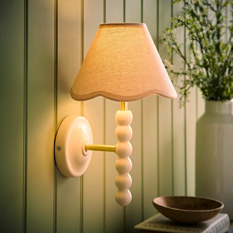 Algimanta Manufactured Wood Wallchiere, Cream/Beige, 32cm H x 19cm W x 21cm D, Satin