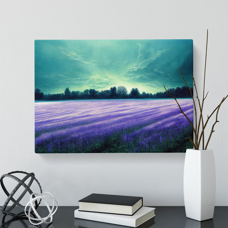 Illuminated Bluebell Field - Wrapped Canvas, 35cm H x 50cm W x 3cm D