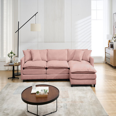 108-Inch L-Shaped Modular Frame Chenille Fabric Sofa, Featuring A Versatile Design That Adapts To Any Interior Space, Delivering Boundless Comfort And Contemporary Style