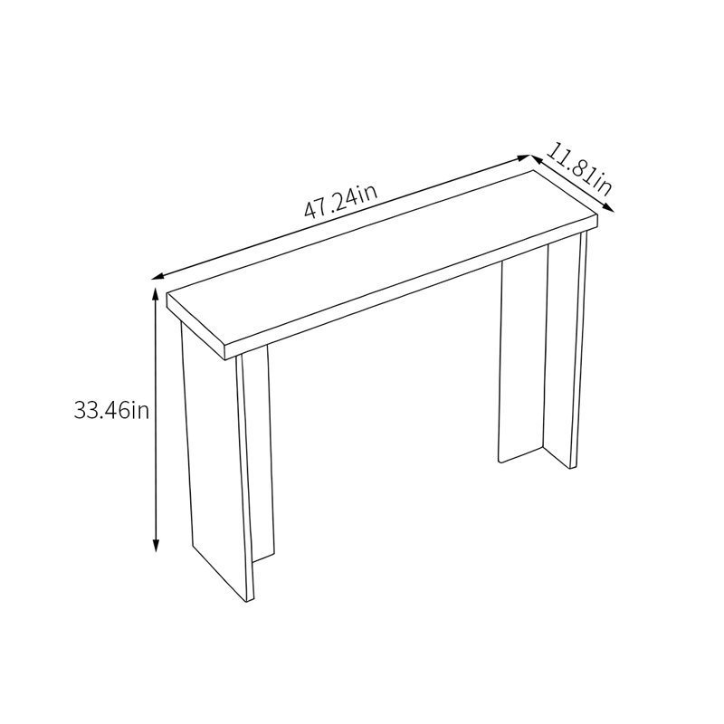Console en pierre frittée en acrylique transparent, Gris, H 33,46 po x l 47,24 po x P 11,81 po
