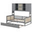 Lit de jour double avec lit gigogne simple, structure de lit de jour en bois massif avec armoire et tablette tout-en-un pour enfants, adolescents, adultes-1423003763