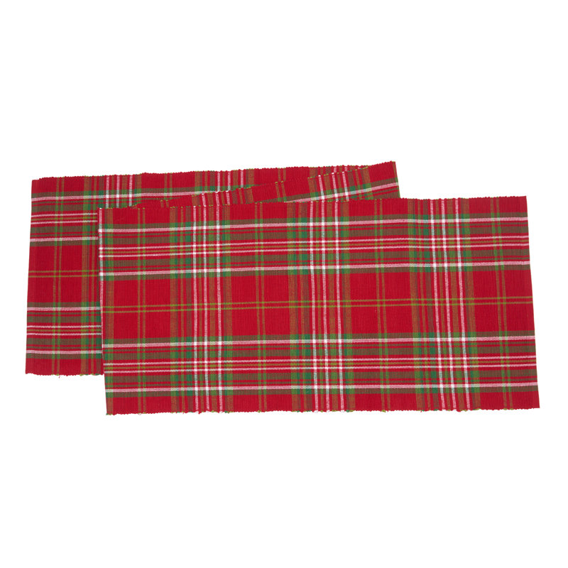 Barsha Joel Plaid Runner, Red