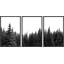"Woodland Nursery Decor" noir et blanc, forêt, photo, nature, illustrations abstraites encadrées sur toile, 3 pièces-90847576-90847575