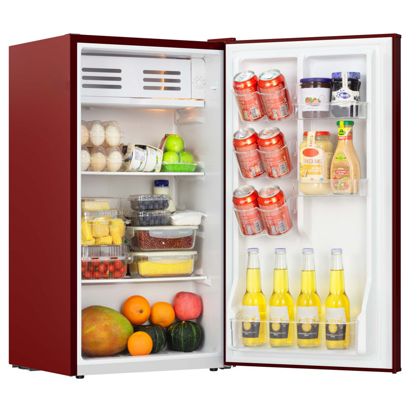 Frigidaire, 3.2 Cu. Ft. Retro Compact Refrigerator, Built-In Side Bottle Opener, Merlot
