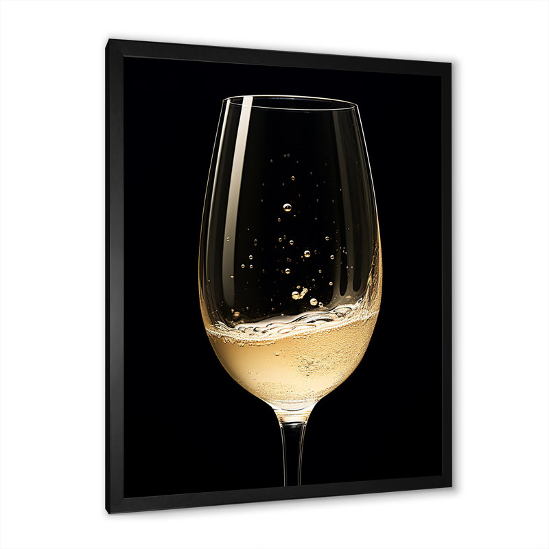 Bruts Crystal Champagne - Champagne, reproduction d'art sur toile encadrée, Cadre simple noir, H 20 po x l 12 po x P 1 po