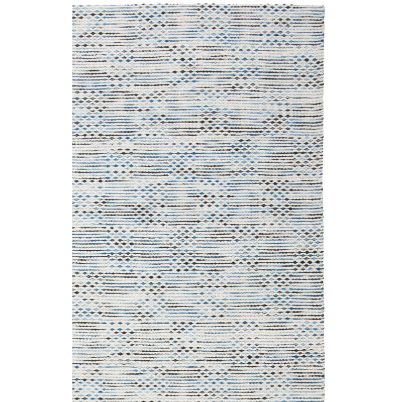 Tapis bleu marine / beige en laine / coton tissé à la main Laureldale, Rectangle 3 pi x 5 pi