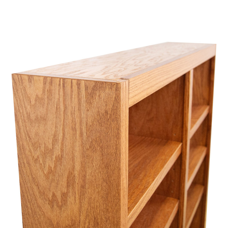 Backacre Double Wide Wood Bookcase, 8 Bookshelf,  48 inch Tall Storage and Display Bookshelf for Home Office and Living Room