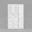 Armoire à trois portes avec panneaux de verre, poignées dorées et beaucoup de rangement - Design moderne avec deux tringles et tiroirs