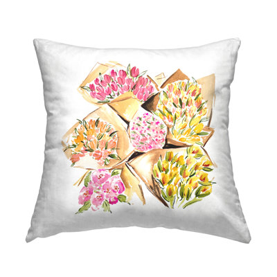 Bundle of Bouquets Decorative Printed Throw Pillow Design by Enya Todd
