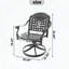 Chaises de patio pivotantes en fonte d'aluminium avec coussins bleus, ensemble de 2-1529487589