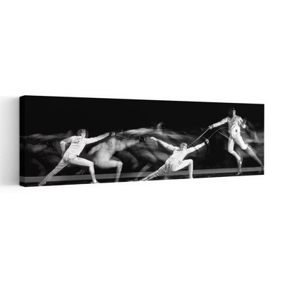 Dynamic Fencing Combat Dramatic Contemporary Architecture Wall Art