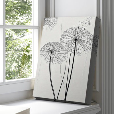 Toile tendue avec motif floral V - prêt à être accroché