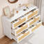 Commode 6 pièces en rotin avec commode en bois et pieds en métal-490386271
