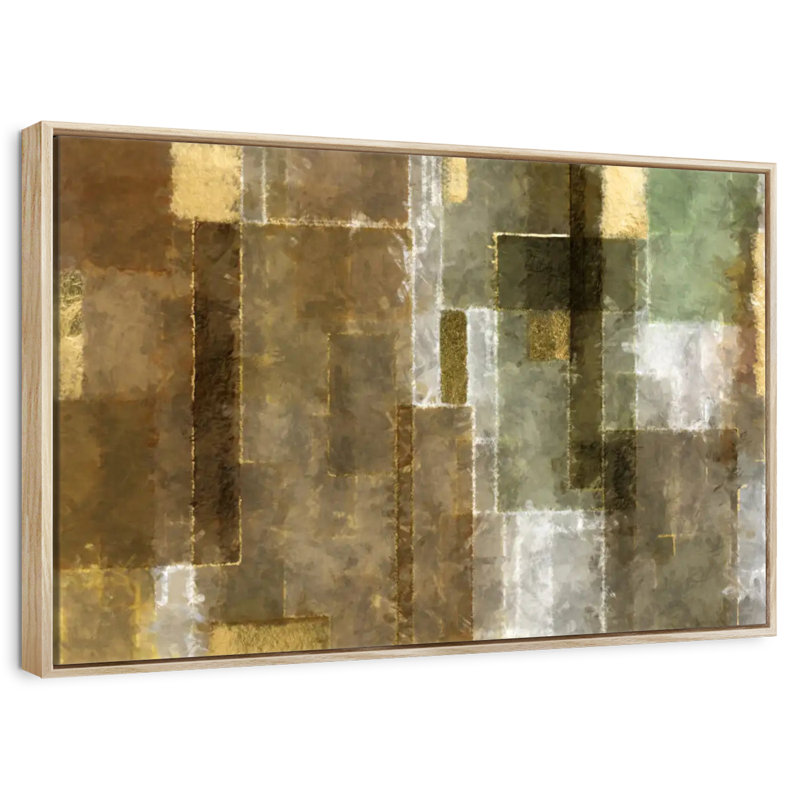 Neema géométrique, Cadre flottant en bois naturel, 13 po x 9 po