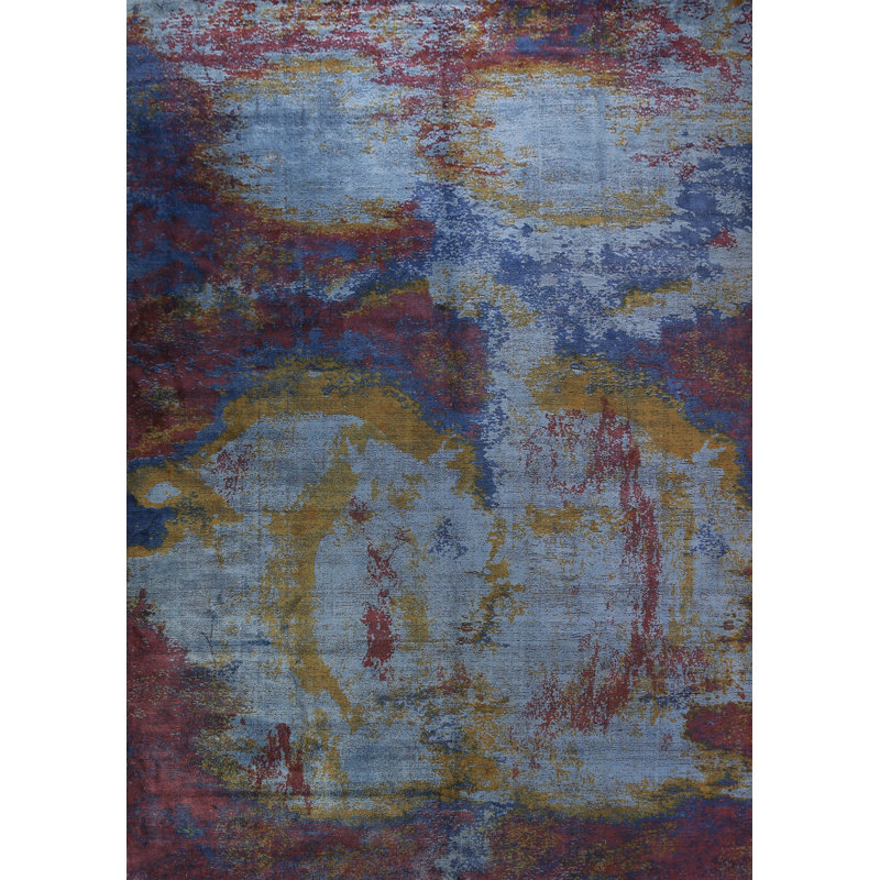 Tapis indien à motif abstrait All-Over