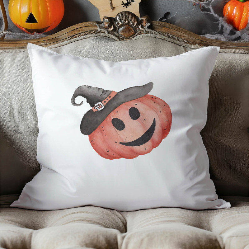Smiley Jack Decorative Seasonal Throw Pillow, Square 18"