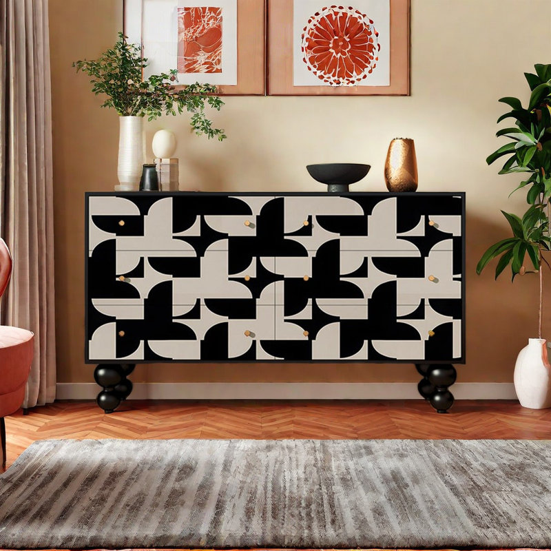 Commode d'appoint simple en bois massif