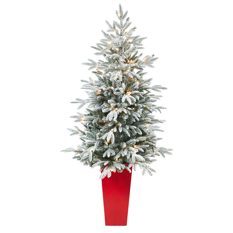 Sapin de Noël artificiel vert 5 'avec 100 lumières claires Manchester