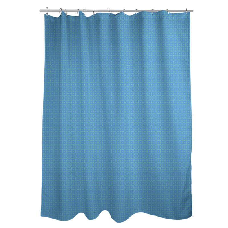 Rideau de douche simple Katelyn Elizabeth, Bleu / Vert