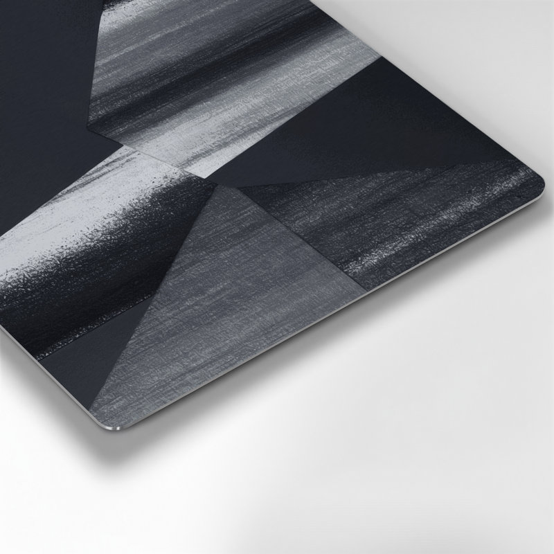 Minimalisme 69, art mural en métal noir, H 8 po x l 8 po