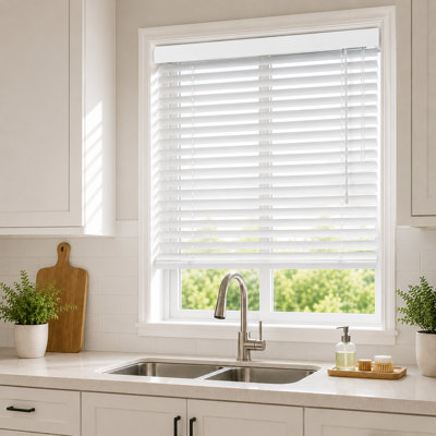 2"Room Darkening, Cordless Faux Wood Holizontal/Venetian Textured Finished Blind