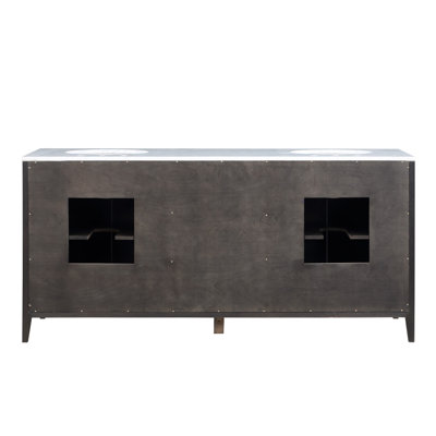 Alsup 72" Oak Double Bathroom Vanity