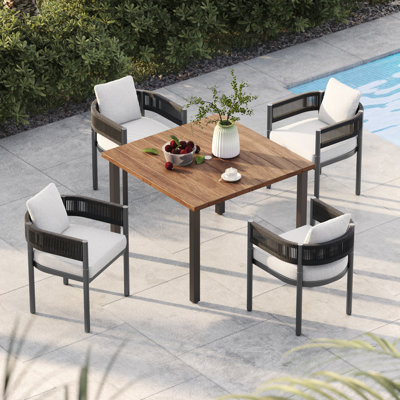 Alexandria Square 4 - Person 37.5'' L Outdoor Dining Set
