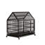 Cage pliante en métal pour grand et moyen chien, cage avec toit pointu et plateau amovible