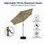 9 pi Parasol d'extérieur à énergie solaire avec lumières DEL, auvent en polyester-744451069