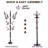 Solid Wood Coat Rack, 14 Hanging Points & Sturdy Base For Hallway, Office(Royal Claw)