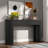 Modern Console Table With Oval Top, 2 Drawers And Fluted Design-986381094