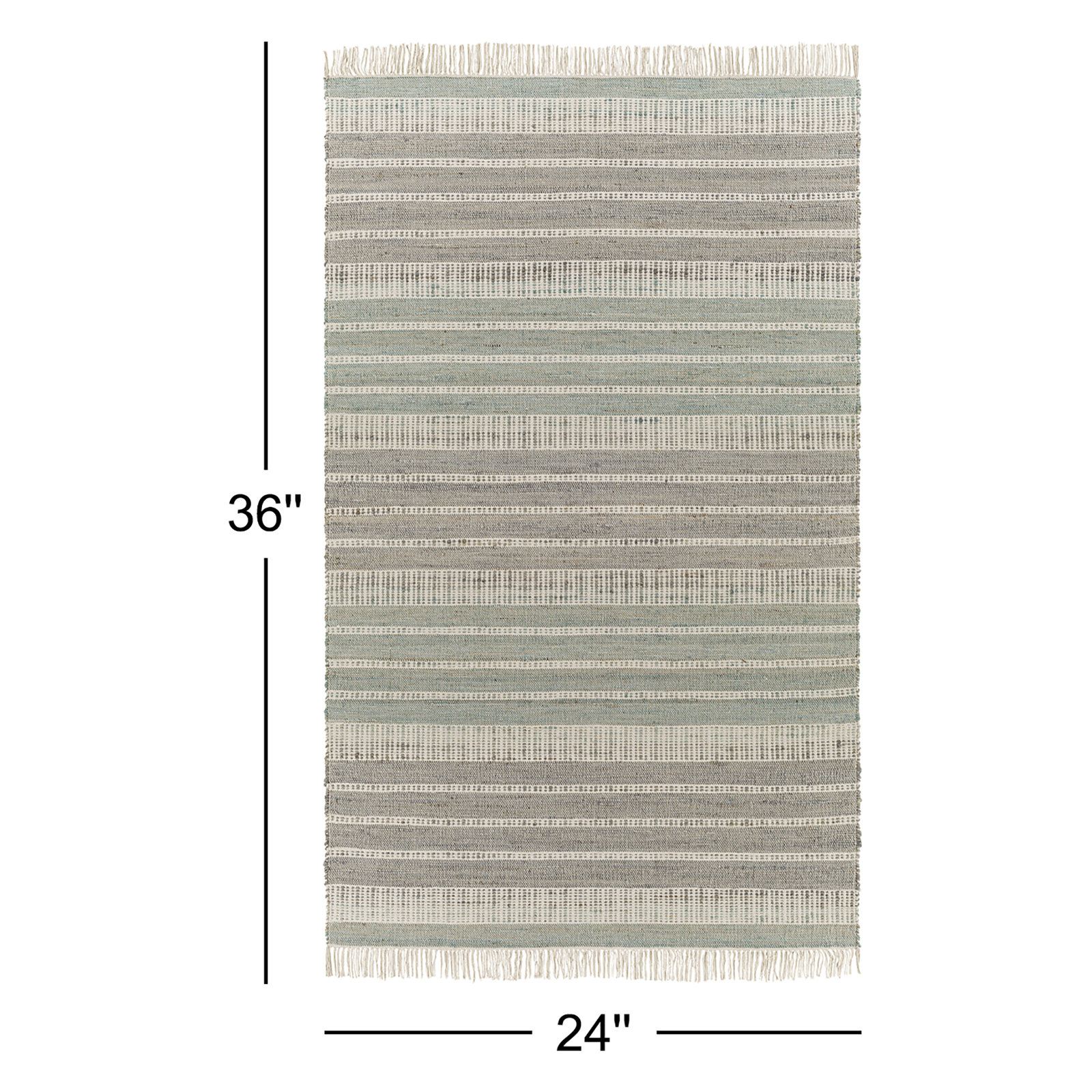 Haiya Hand-Woven Striped Jute Rug, Rectangle 2' x 3'