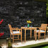 2 - Person Teak Wood Patio Dining Set with Square Table , Cushions Included