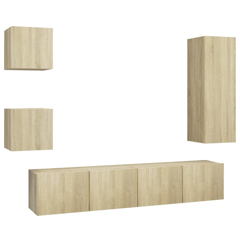 Blackshare Unfinished Floating Entertainment Centre for TVs up to 88", Sonoma Oak