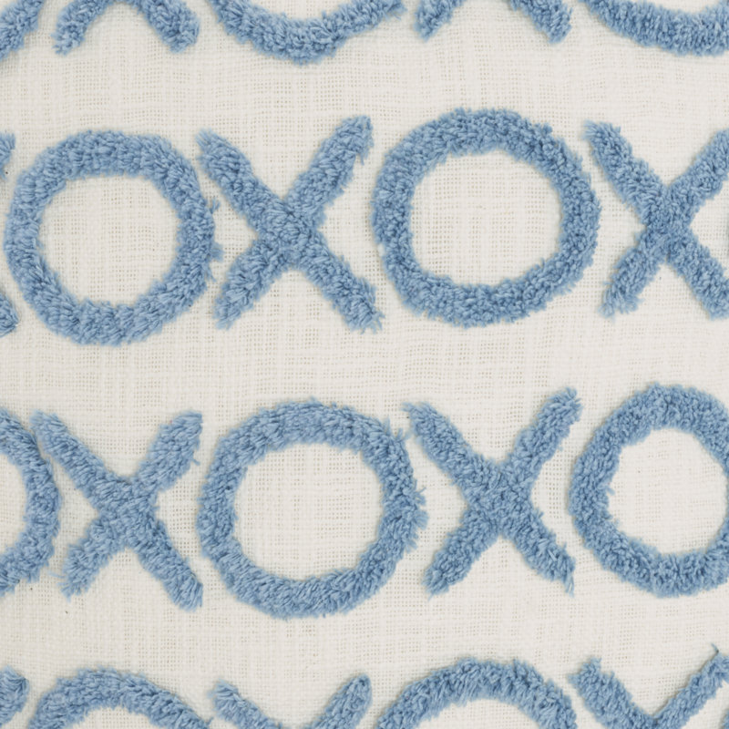 Casual Tufted XOXO Square Cotton Pillow Cover & Insert, Ocean