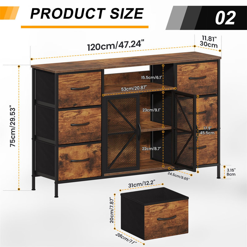 Chest of 6 Drawers, Brown