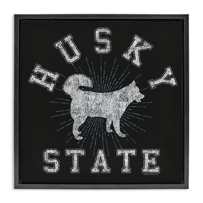 Art mural rétro sur toile flottante Husky State par Spirit Animals / Life Is High