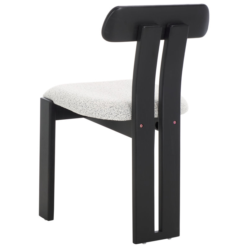 Cayde Boucle Seat Dining Chair, White/Black